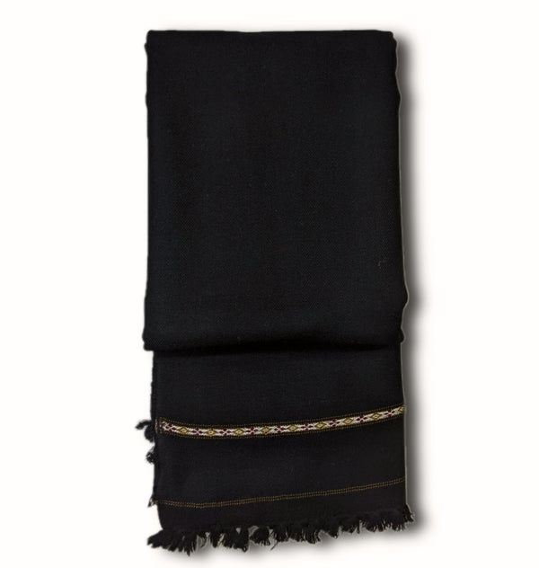 PREMIUM WOOL BLACK SHAWAL BY RASAM O RIWAJ